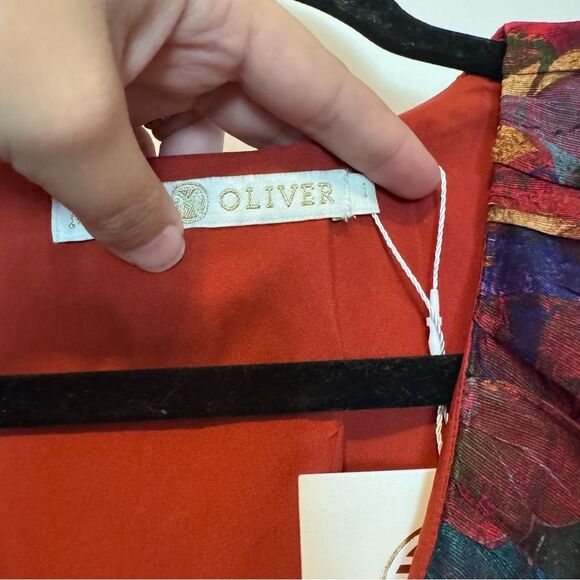 Marie Oliver Lotus Silk Linen Blend Tiered Ruffle Mini Una Dress NWT Size Large - Picture 9 of 11